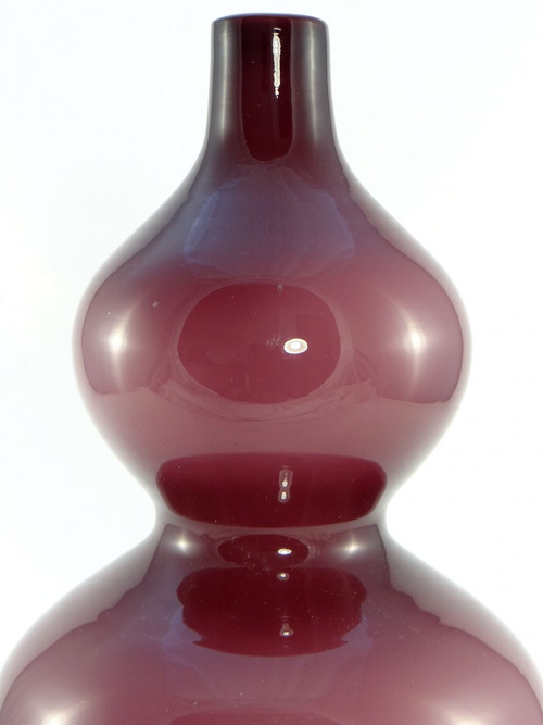 Dänemark, 1960er Jahre, Holmegaard Manufaktur, Vase Aus Geblasenem Glas Doppelschichtig.