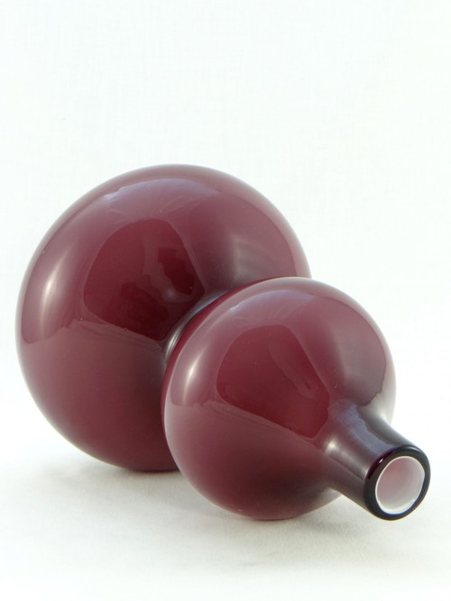 Dänemark, 1960er Jahre, Holmegaard Manufaktur, Vase Aus Geblasenem Glas Doppelschichtig.