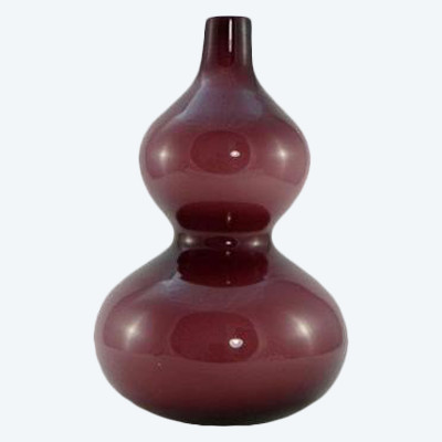 Dänemark, 1960er Jahre, Holmegaard Manufaktur, Vase Aus Geblasenem Glas Doppelschichtig.