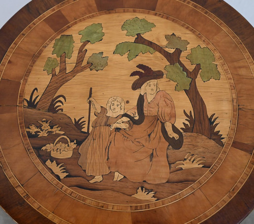 Petite Table Tambour, style Louis XVI – Fin XIXe