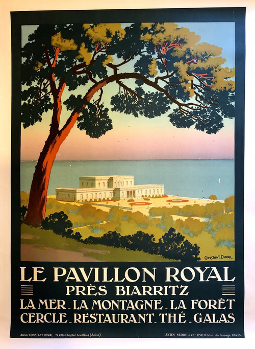Affiche 1920 Le Pavillon Royal Près Biarritz Par Constant-duval (1877-1956).