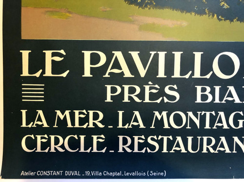 Affiche 1920 Le Pavillon Royal Près Biarritz Par Constant-duval (1877-1956).