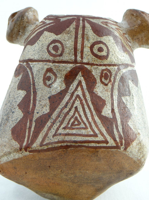 Perù, Cultura Mochica, Antico vaso con ritratto di testa maschile.