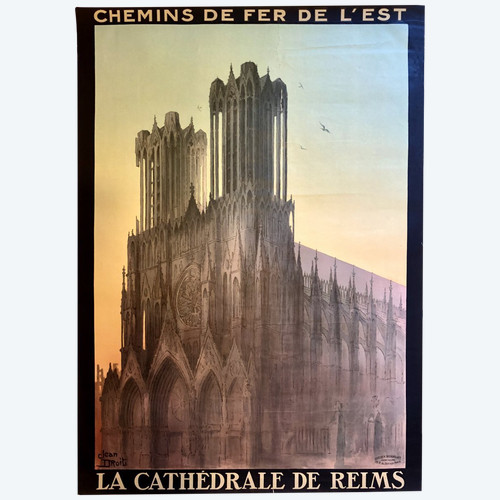 Poster 1920 La Cathédrale De Reims Von Jean Droit (1884-1961).