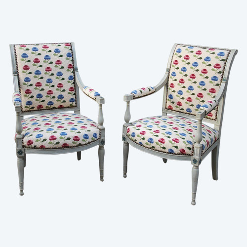 Paire De Fauteuils En Bois Laqué D époque Directoire