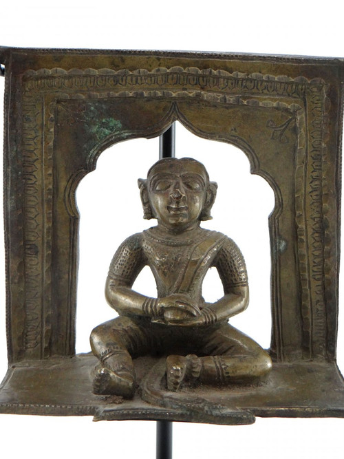 India, 19th Century, Small Bronze Hindu Altar Representing A Divinity.