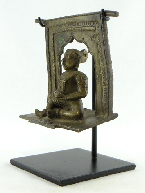 India, 19th Century, Small Bronze Hindu Altar Representing A Divinity.