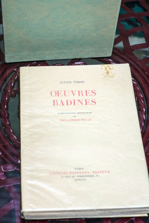 Curiosa: "OEUVRES BADINES" di Alexis PIRON, composizioni originali di Paul-Émile BÉCAT