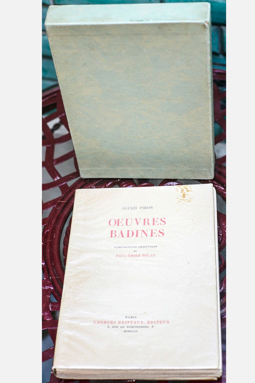 Curiosa: "OEUVRES BADINES" di Alexis PIRON, composizioni originali di Paul-Émile BÉCAT