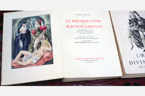 Curiosa  L'OEUVRE DU DIVIN ARÉTIN, Premier et second livre des Ragionamenti, 2 vol.