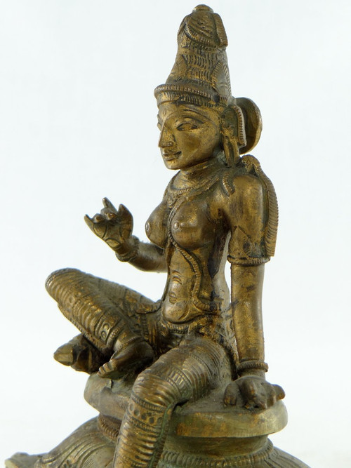 India, inizio XX secolo, scultura in bronzo di Parvati.