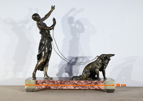 Sculpture en Régule et Marbre, Art Déco – Début XXe