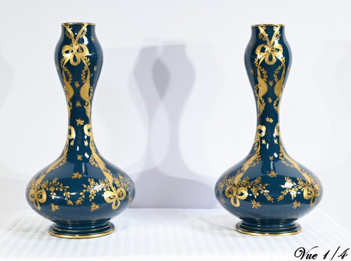 Pair of Gien Ceramic Vases - Late 19th century