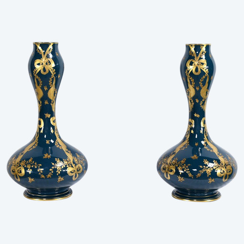 Pair of Gien Ceramic Vases - Late 19th century