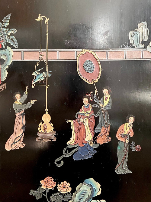China, First Third of the 20th Century, Important Lacquer Triptych Screen.