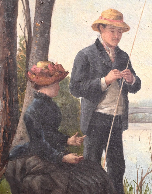 Le Pêcheur à la Ligne, École du XIXe siècle – Fin XIXe