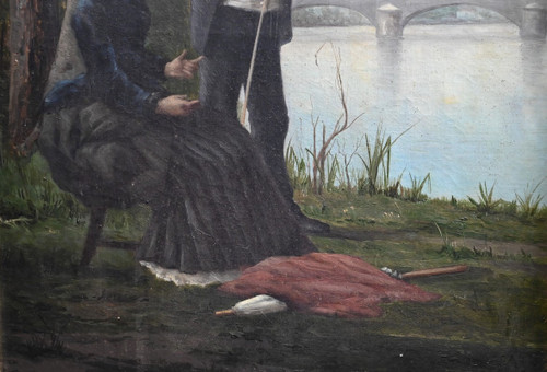Le Pêcheur à la Ligne, École du XIXe siècle – Fin XIXe