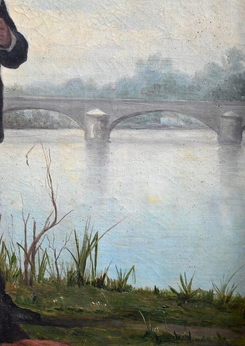 Le Pêcheur à la Ligne, École du XIXe siècle – Fin XIXe