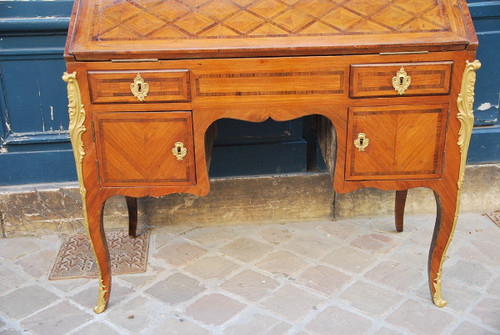 Bureau De Pente à Caissons Attributed to Pierre II Migeon épo Louis XV