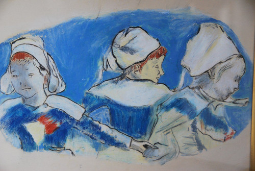 Disegno a pastello: Tre donne bretoni, dopo Paul Gauguin
