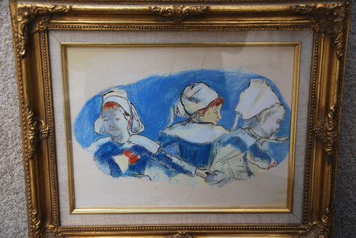 Disegno a pastello: Tre donne bretoni, dopo Paul Gauguin
