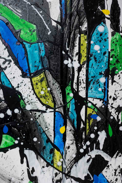 Dan Hôo, Acrylic on canvas, “Les données des sens”, 2023