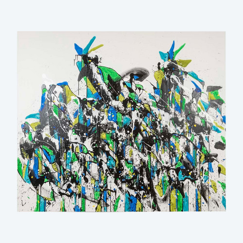 Dan Hôo, Acrylic on canvas, “Les données des sens”, 2023