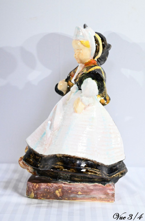 Steingutskulptur, signiert Bel Delcourt, HB-Henriot – 1960