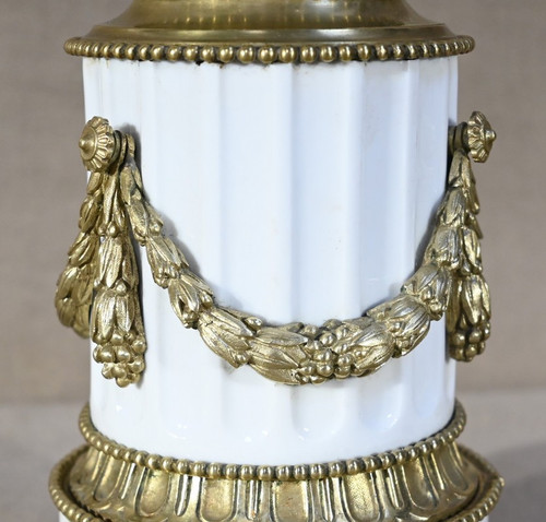 Lampe à Pétrole en Céramique, époque Napoléon III – Milieu XIXe