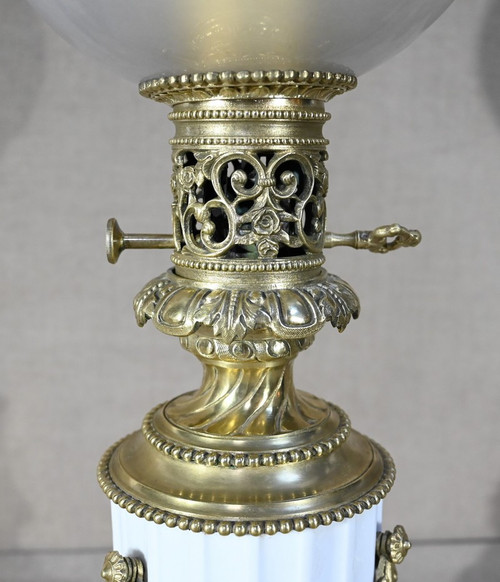 Lampe à Pétrole en Céramique, époque Napoléon III – Milieu XIXe