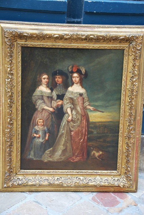 Bottega di ritratti di famiglia di Netscher del XVII secolo