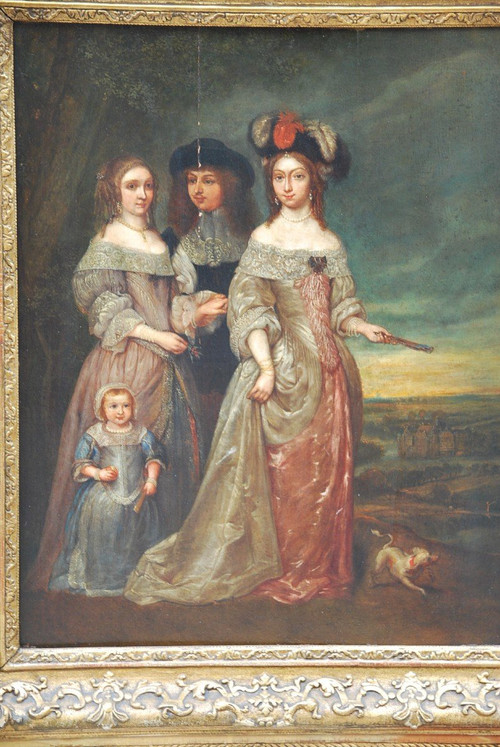 Bottega di ritratti di famiglia di Netscher del XVII secolo