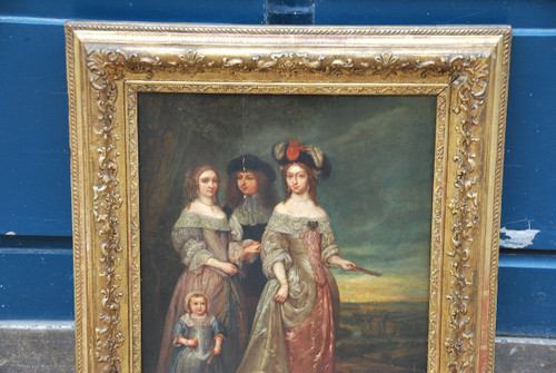 Bottega di ritratti di famiglia di Netscher del XVII secolo