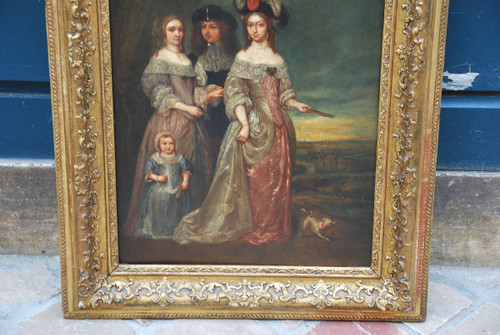 Bottega di ritratti di famiglia di Netscher del XVII secolo