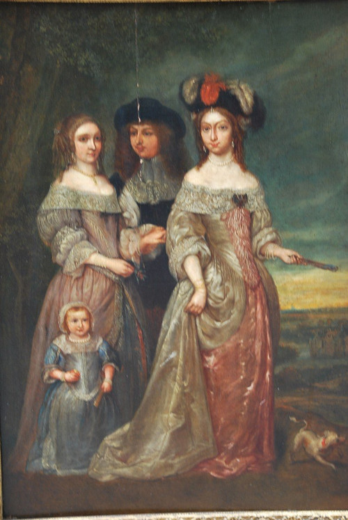 Bottega di ritratti di famiglia di Netscher del XVII secolo