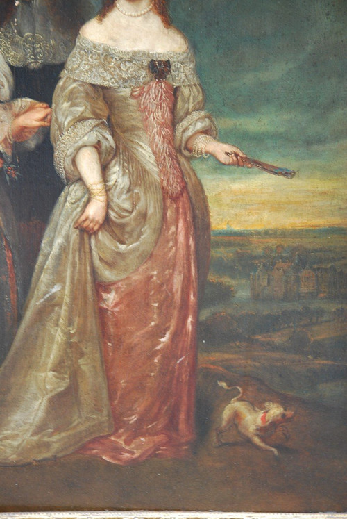 Bottega di ritratti di famiglia di Netscher del XVII secolo
