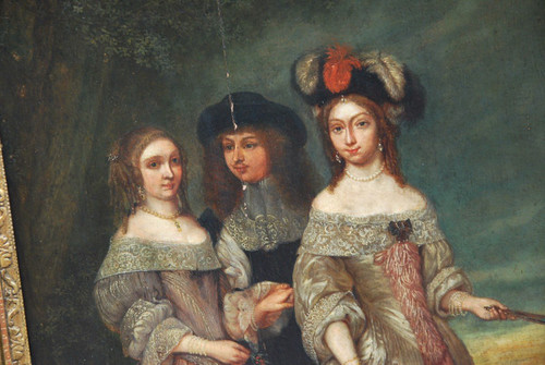 Bottega di ritratti di famiglia di Netscher del XVII secolo