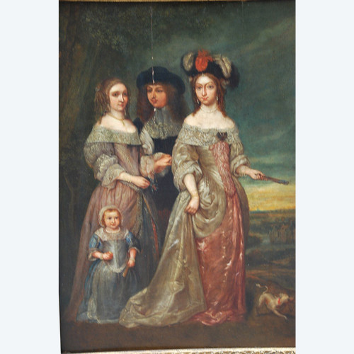 Bottega di ritratti di famiglia di Netscher del XVII secolo