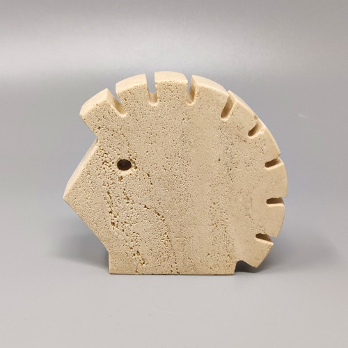 1970 Original large hedgehog sculpture in travertine by Enzo Mari for F.lli Mannelli