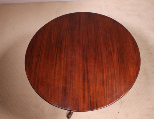 English Pedestal Table 19th In Mahogany