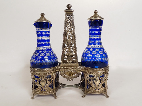 Set Olio e Aceto e 2 Saliere in Argento 925, Minerva Putti XIX