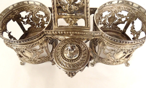 Set Olio e Aceto e 2 Saliere in Argento 925, Minerva Putti XIX