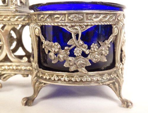 Set Olio e Aceto e 2 Saliere in Argento 925, Minerva Putti XIX