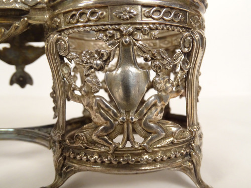 Set Olio e Aceto e 2 Saliere in Argento 925, Minerva Putti XIX