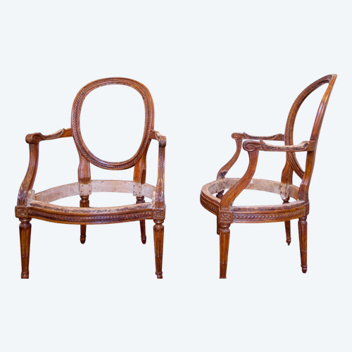 Paire de chaises de chambre par Henri Jacob - XVIIIe siècle - N.87585