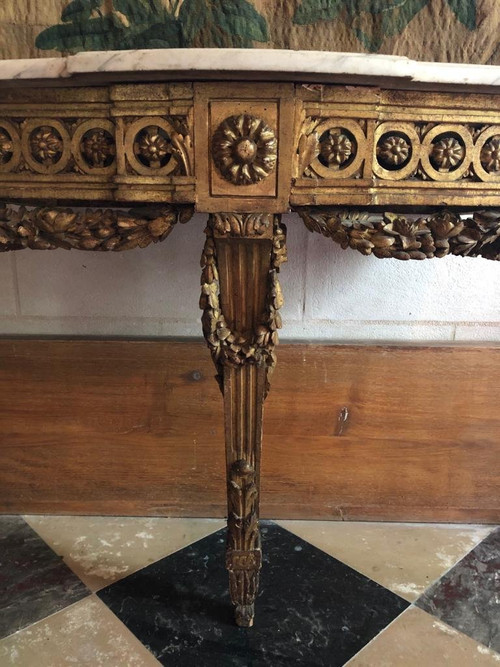 Konsole aus goldenem Holz, Louis XVI-Zeit.