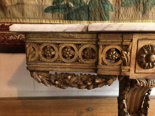 Konsole aus goldenem Holz, Louis XVI-Zeit.
