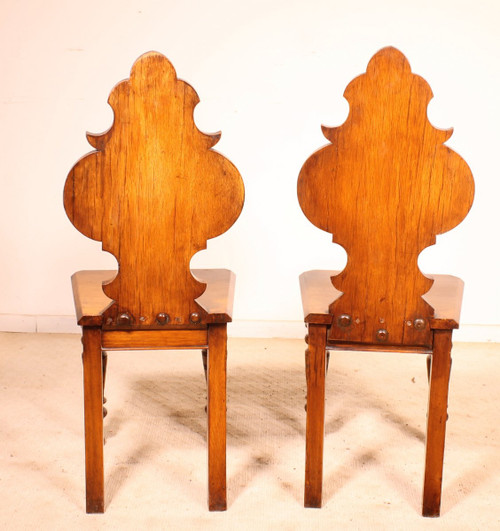 pair of chairs called "Hall chair" art deco early 20th century