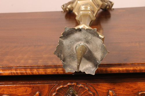 17th Century Italian Candlestick In Bronze