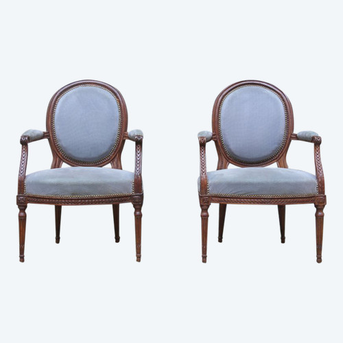 Paire de fauteuils d'époque Louis XVI.